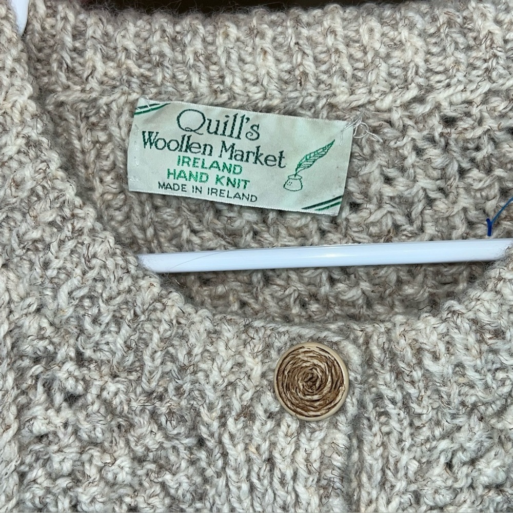 Quills Woollen Market fisherman’s cardigan Women’s Large - Picture 3 of 3